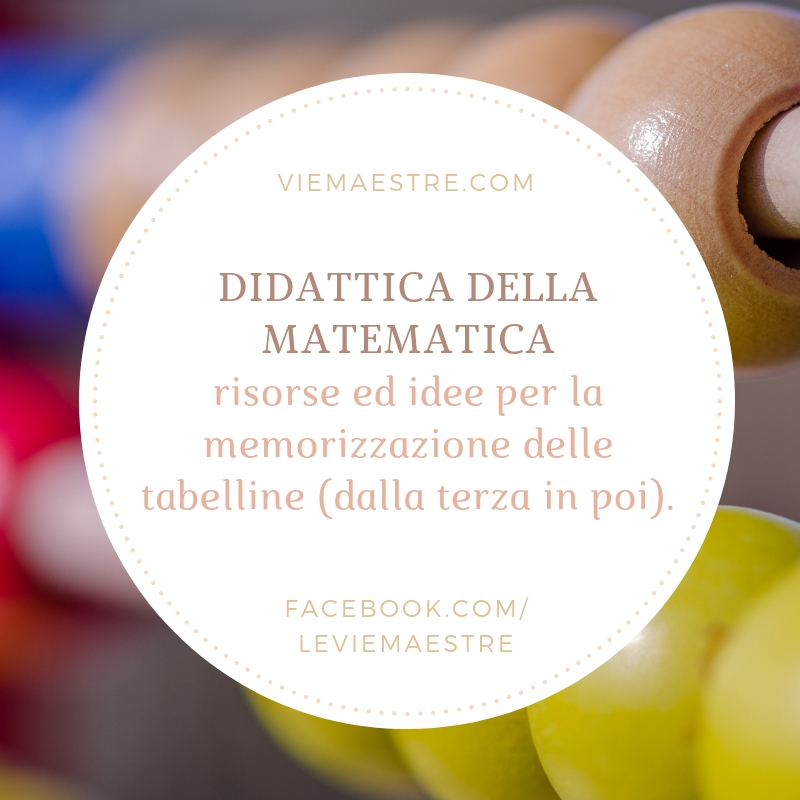 DIDATTICA DELLA MATEMATICA: risorse ed idee per la memorizzazione delle tabelline (dalla terza in&nbsp;poi).