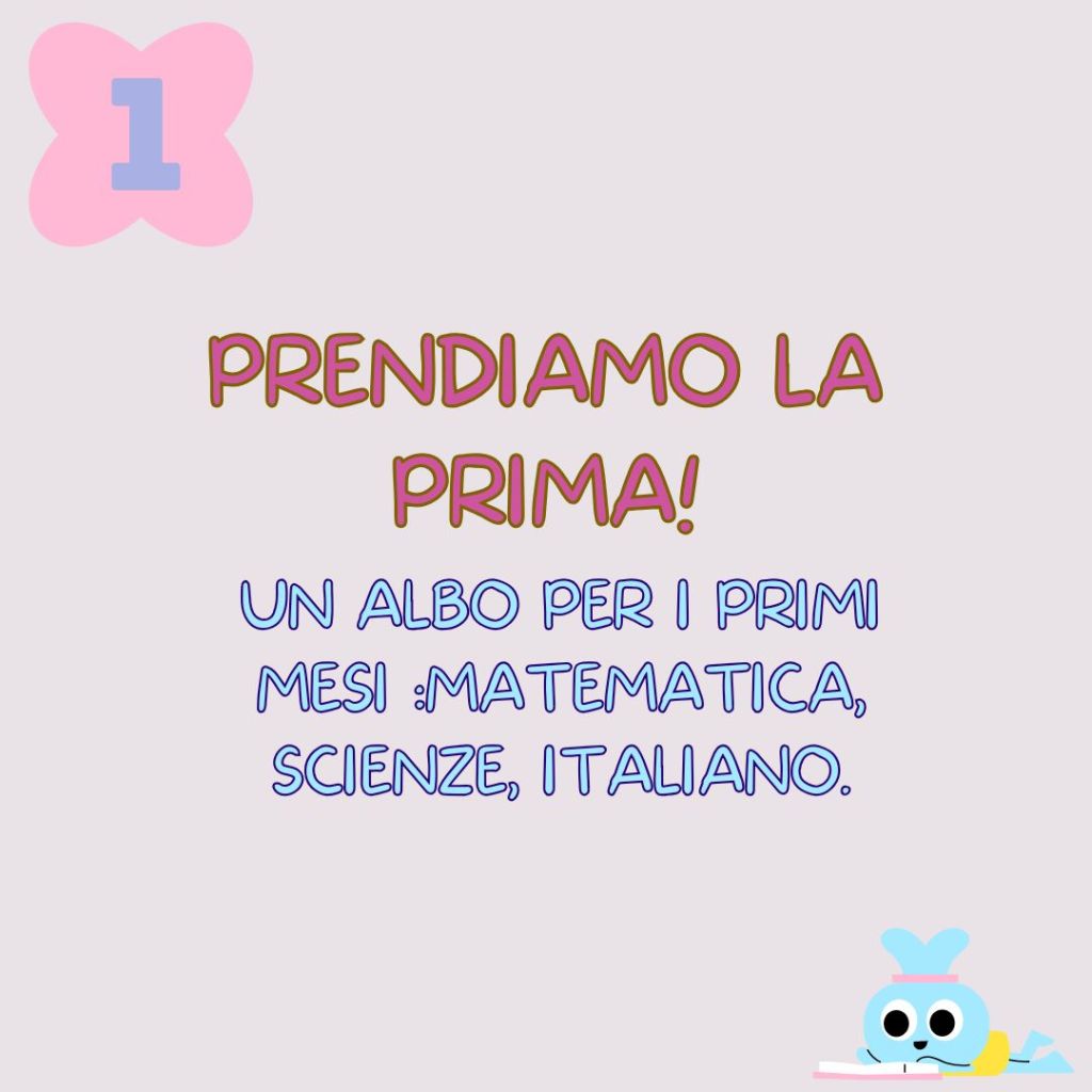 Prendiamo la prima: un albo per i primi mesi — mate, scienze, italiano